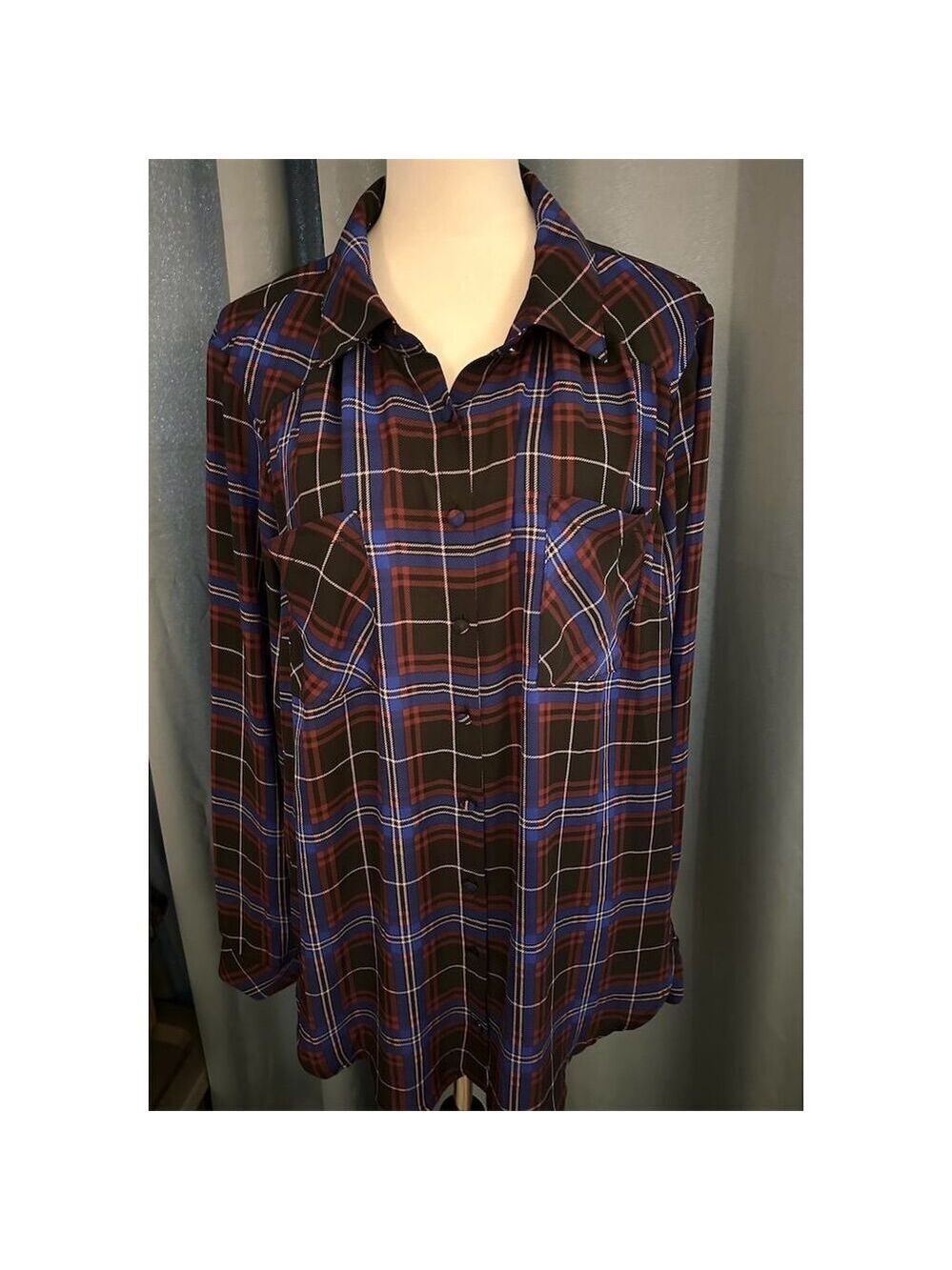 Torrid Women's Plus Size 2 Plaid Button-Up Long Sleeve Shirt Casual